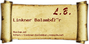 Linkner Balambér névjegykártya
